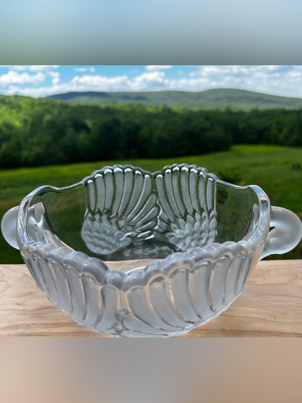 VTG Mikasa Walther German Crystal Double Headed Swan Bowl